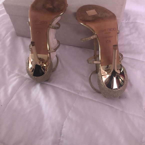 JIMMY CHOO DORY 85 35.5 LAG GOLD - Picture 12 of 12